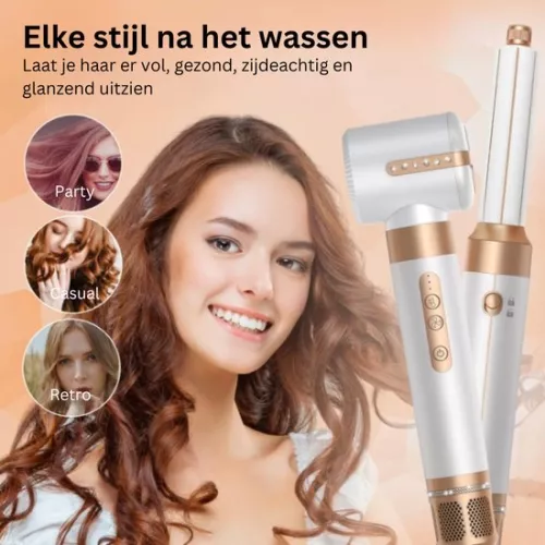 ’merkloos’ 7-in-1 föhnborstelset, airstyler voor föhnborstel, 110.000 tpm föhn, föhn met diffuser, warmeluchtborstel, krulborstel, stijlborstel, thermische borstel, 1400 watt (8721042652713)