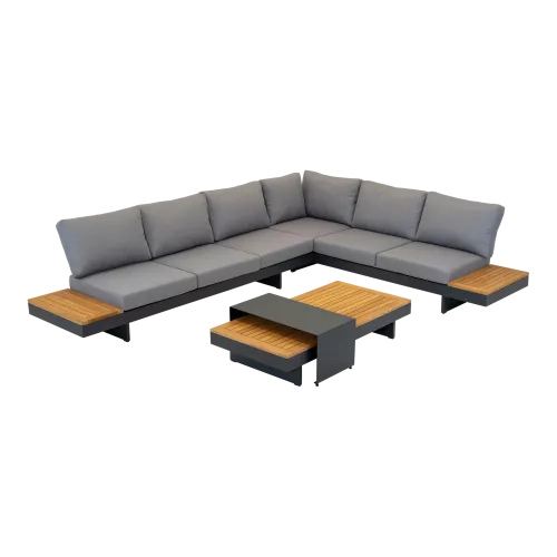 In And OutdoorMatch Loungeset - Ligfunctie - FSC Teak - 3-delig (105887)