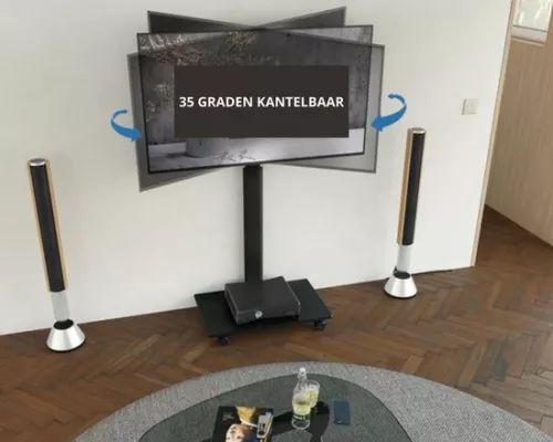 merkloos Mobiele tv-standaard - Geschikt voor schermen van 32 tot 60 inch - Verstelbaar en draaibaar (8721085203910)