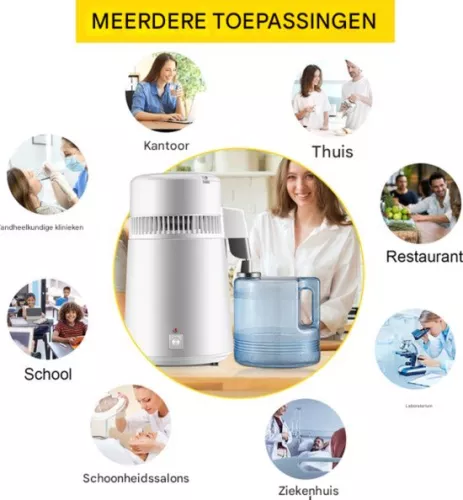 Merkloos Destilleerketel - 4L Destilleerapparaat - Waterontharder - Fermentatievat - Voor waterdestillatie (8721085197295)