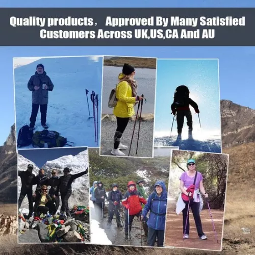 Merkloos Nordic Walking-stokken - Wandelstokken | Lichtgewicht, opvouwbare, verstelbare wandelstokken met tas en accessoires, premium kwaliteit. (8785267334496)