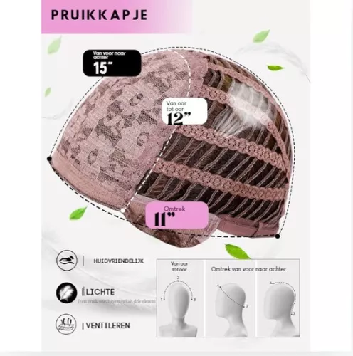 Merkloos Pruiken Dames - Pruiken Dames Echt Haar - Wasbaar (6152507675633)