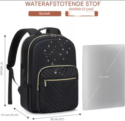 merkloos Laptoprugzak voor dames - 15,6