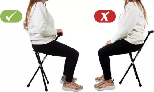 merkloos Wandelstok met zitje - Wandelstok met zitje - Wandelstok - Opvouwbaar - Wandelstok en stoel - Hoogte 87 cm - Zwart (8721022416977)