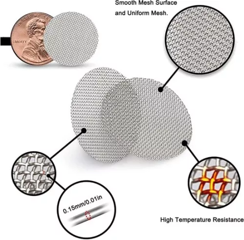 merkloos 100 stuks roestvrijstalen rookschermen - Pijpschermfilters voor roken - Gaasschermen Draadgaasfilter 15 mm. (8785300263530)