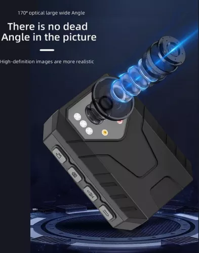 merkloos 1296P HD politiecamera met 128 GB geheugen, waterdicht - Bodycam met nachtzicht en GPS - Rechtshandhaving. (8785310425669)