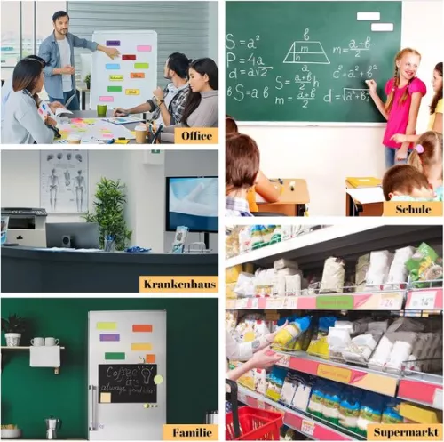 merkloos Beschrijfbare magneetstrips - 72 stuks - 60 x 20 mm - 9 kleuren (9502756775658)