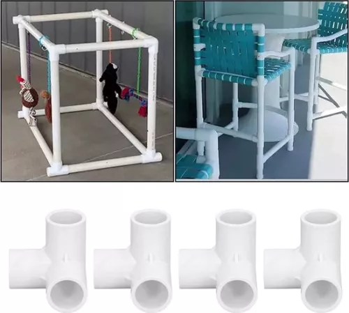 merkloos 10 stuks 3-weg PVC kunststof haakse T-stuk - 20 mm binnendiameter - Wit - Pijpleidingaccessoires. (8785310168047)