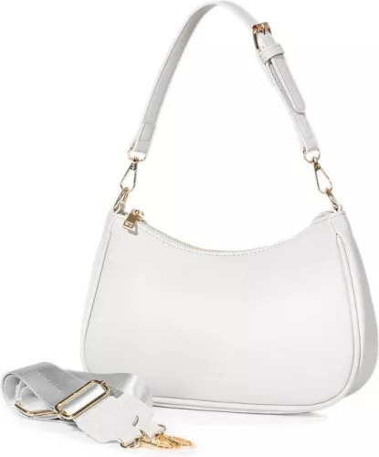 merkloos schoudertas voor dames, met 2 verwisselbare schouderbanden, praktische crossbodytas met brede band, of elegante Y2K schoudertas voor dames met smalle band (4800437222008)