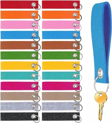 merkloos Vilt sleutelhangers - handgemaakt - 24 stuks - veelzijdig (9503393622510)