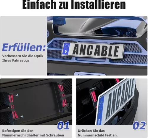 Merkloos Frameloze kentekenplaathouder - Universele onzichtbare houder - Set van 2 (9505923262920)