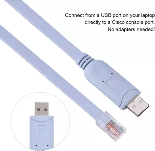 merkloos USB2.0 mannelijke naar RJ45 mannelijke kabel voor routers, switches - 18 m CAT5 seriële console platte kabel voor desktops, laptops, routers, switches met HTML-inhoud. (8785310427410)