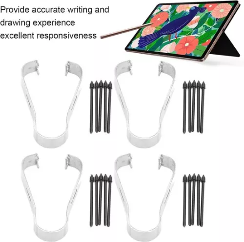 merkloos Stylus Pen Punten voor Samsung Galaxy S6 S7 S7 Plus Note 10 20 - Vervangende Stylus Pen Punten - Verpakking van 4 - Zwart. (8785310340719)