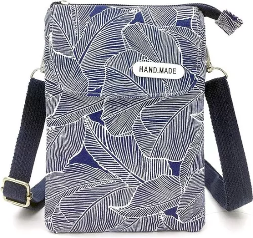 Mobiele telefoonhoesje om op te hangen, schoudertas voor dames, mobiele telefoontas voor dames, schoudertas voor mobiele telefoon, multifunctionele damestas met schouderband, voor dagelijks gebruik, school, winkelen (blauw), blauw