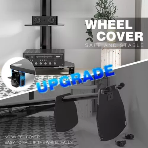 Verrijdbare tv-standaard - Voor tv's van 27-65 inch - In hoogte verstelbaar - Zwart