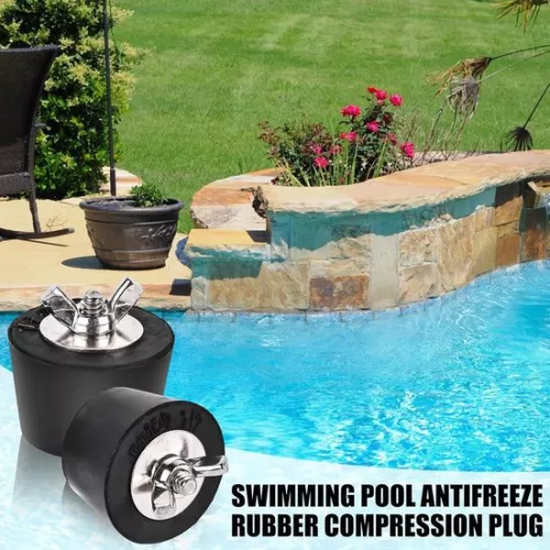 Zwembadwinterstoppers - Set van 6 stuks 32 mm, 38 mm, 51 mm - Rubberen pluggen met roestvrijstalen bouten - Zwembadwinterstopper - Intex zwembad winteraccessoires.