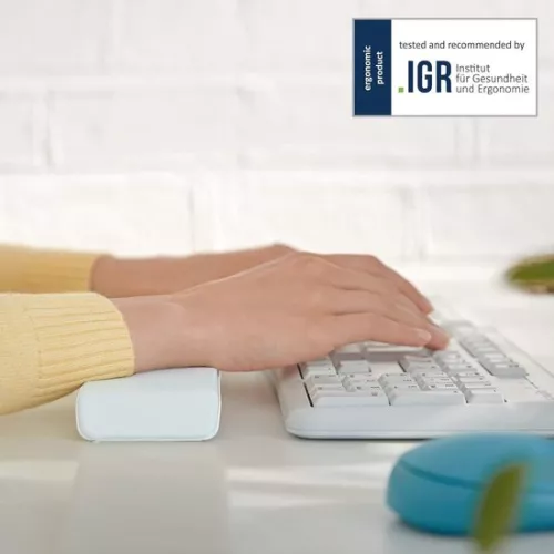 Verstelbare polssteun voor toetsenbord - Lange schuimrubberen polssteun voor links- en rechtshandigen - Bureau-polssteun Ergo Cosy assortiment - Lichtgrijs 65240085