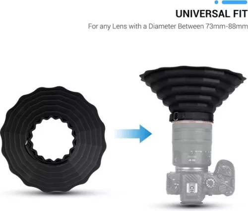 merkloos Siliconen zonnekaprok anti-reflectie 77mm 82mm voor Canon Nikon DSLR-cameralens Opvouwbare zonnekap Lensbeschermer (8785304986756)