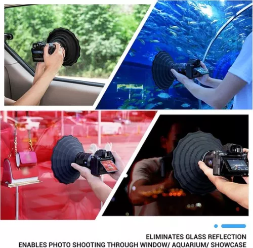 merkloos Siliconen zonnekaprok anti-reflectie 77mm 82mm voor Canon Nikon DSLR-cameralens Opvouwbare zonnekap Lensbeschermer (8785304986756)