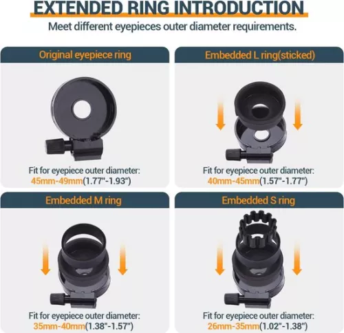 merkloos Telescoop-telefoonadapter | Universele smartphonehouder voor verrekijkers, microscopen en spottingscopes (6152506797763)