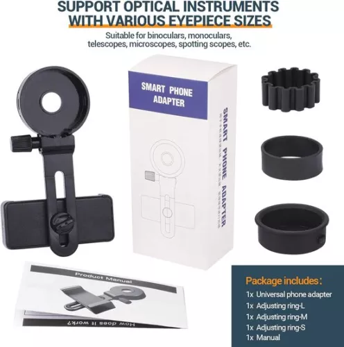 merkloos Telescoop-telefoonadapter | Universele smartphonehouder voor verrekijkers, microscopen en spottingscopes (6152506797763)