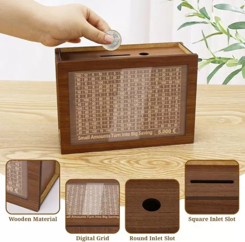 merkloos Spaarpot met stickers Spaarpot 5000€ Herbruikbare spaarpot met teller Spaaruitdaging voor kinderen en volwassenen Doel van 500-10000€ (6154123611675)