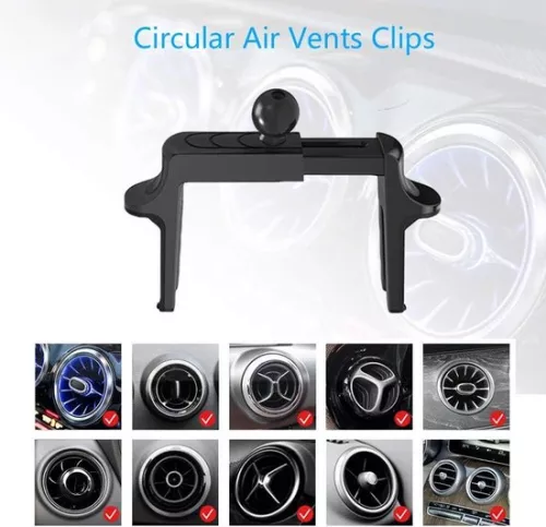 merkloos Ronde ventilatietelefoonhouder voor Mercedes-Benz A/B/C/E/S-Klasse, Mini Cooper, Audi-TT - Geschikt voor alle ronde ventilatiesleuven (6152115118126)