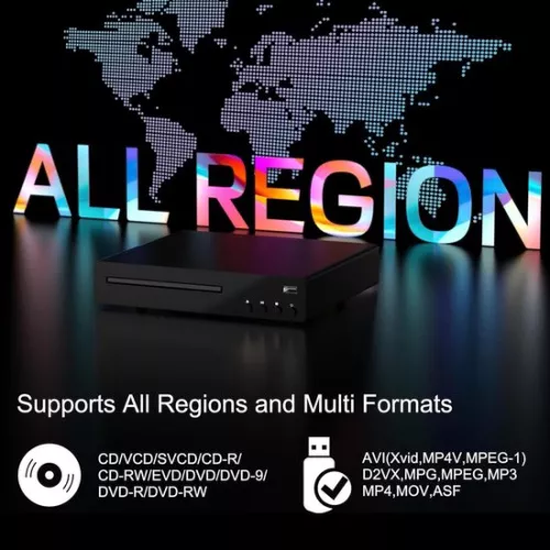 Brandless DVD-speler met HDMI - Blu-ray-spelers - Externe dvd-speler - Zwart (6152121839886)