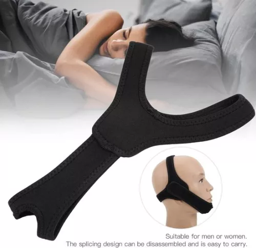 merkloos Anti-snurk kinband voor CPAP-gebruikers - Mondademhalingshulpmiddel voor mannen en vrouwen - Snurkstopper Kaakondersteuning - Anti-snurk hulpmiddel Zwart anti-snurk mondstuk (6150828683627)