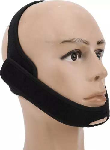 Anti-snurk kinband voor CPAP-gebruikers - Mondademhalingshulpmiddel voor mannen en vrouwen - Snurkstopper Kaakondersteuning - Anti-snurk hulpmiddel Zwart anti-snurk mondstuk