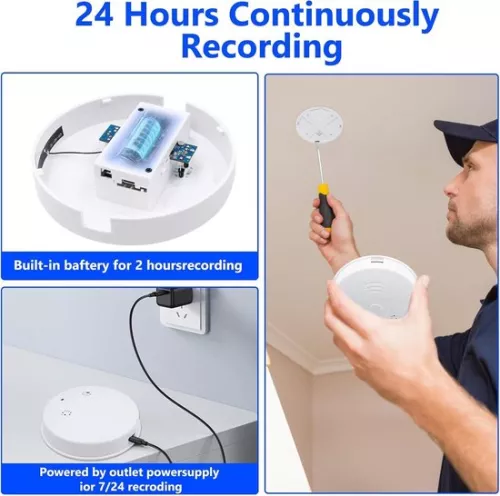 merkloos Wifi 5G/24G verborgen camera 1080p HD microcamera - draadloos met bewegingsdetectie en nachtzicht (6152501525507)