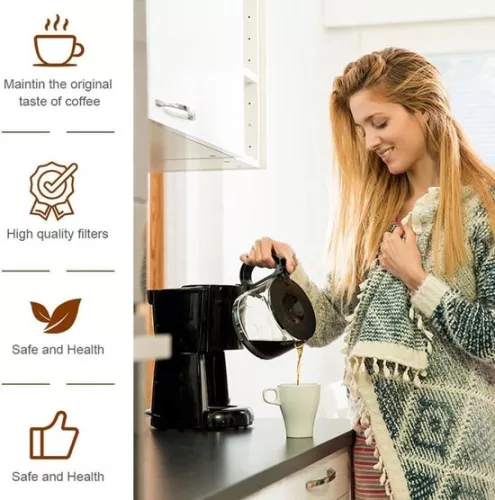 merkloos 400 stuks ronde koffiefilterpapieren 58 mm ongebleekte wegwerpfilters voor espressopapier voor koffiezetapparaten, thuis, café, bruin (6151833515538)