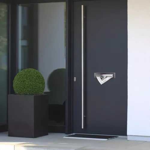 merkloos Brievenbusklep van roestvrij staal voor de voordeur - Modern design met grote brievenbusopening 340 x 76 mm (6152038146176)