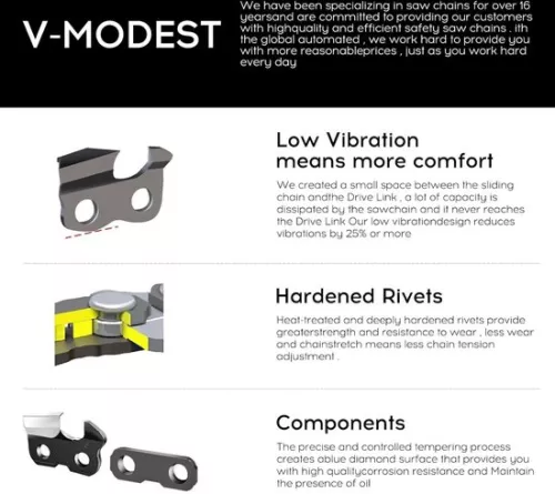 merkloos Zaagkettingen 40 cm 3/8 inch LP 13 mm - 59 aandrijfschakels - Stihl Dolmar Husqvarna Einhell Makita - kettingzaagslijper - set van 2 (8785306032741)