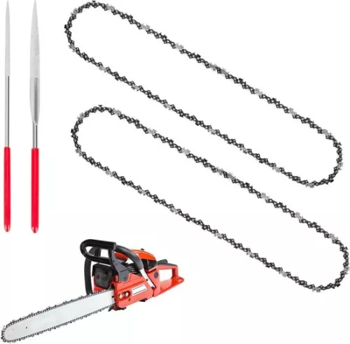 merkloos Zaagkettingen 40 cm 3/8 inch LP 13 mm - 59 aandrijfschakels - Stihl Dolmar Husqvarna Einhell Makita - kettingzaagslijper - set van 2 (8785306032741)