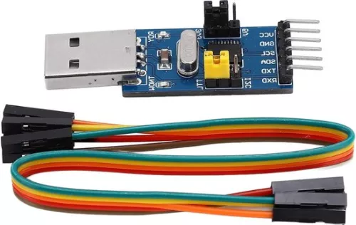 merkloos USB naar IIC I2C UART-converteradaptermodule - Downloaden van seriële gegevens-ISP-programma - Weergave van LED-lampstatus - Spanningsuitgang. (8785310337641)