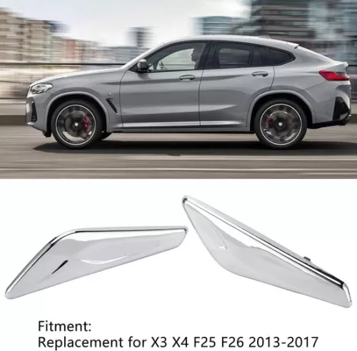 merkloos Voorspatbord Chrome Finisher Vervanging 51117338569 51117338570 - ABS Voorspatbord Chrome Finisher Trim - Compatibel met X3 X4 F25 F26 2013-2017 - HTML Content - Voorbeeldtekst . (8785310177988)