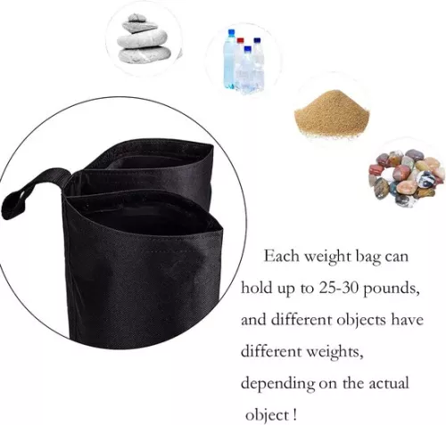 merkloos Verzwaarde opbergzak voor pop-up tent - verzwaard voor stabiliteit - set van 4 - zwart (9502217381596)