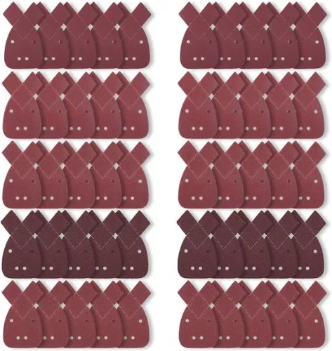 Schuurvellen | 50 stuks + schuurpapier Mouse schuurmachine | Vervangkoppen | Korrel 40/60/80/120/240 | Handschuurmachine Black and Decker Detail