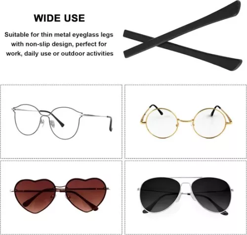 merkloos 20 paar siliconen gecoate eindkappen voor brillen - antislip tempelreparaties - zachte antislip coating - antislip tempels - tempels (6152350584588)