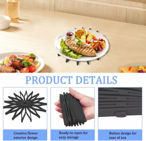 merkloos Siliconen onderzetters voor warme gerechten - antislip - hittebestendig - keuken - tafel - hete potten - pannen - 3 stuks (8785302705427)