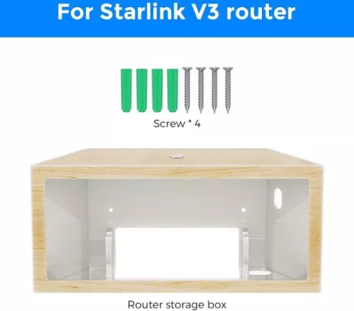 merkloos Alles-in-één Starlink Gen 3 routerhouder - Montageset voor mesh-router en V3-voeding met ethernetadapter - Muurbevestiging voor krachtige standaard schotelantennes. (8785311003798)