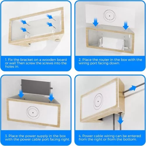 merkloos Alles-in-één Starlink Gen 3 routerhouder - Montageset voor mesh-router en V3-voeding met ethernetadapter - Muurbevestiging voor krachtige standaard schotelantennes. (8785311003798)
