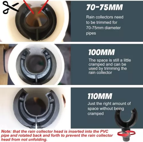 merkloos Regenwateropvangbak - regenton, aansluitset voor daken tot 80 m² - geschikt voor leidingen van 70 - 110 mm (6150832272206)