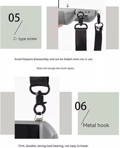 Genric Universele draagriem compatibel met DJI RC/RC PRO/RC 2, universele gespband voor Mini 4 Pro/Mini 3 Pro/Mavic 3 Pro/Air 2S/Air 3 scherm afstandsbediening drone accessoires, 76-140 cm, zwart. (4910843434343)