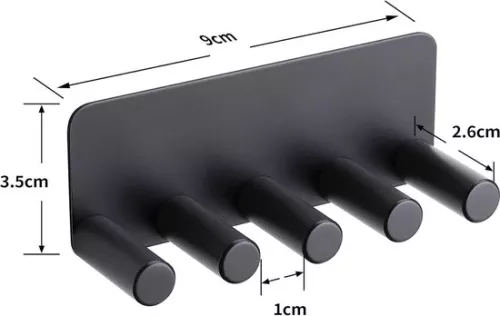 merkloos Tandenborstelhouder van roestvrij staal zonder boren - Bevestigbare tandenborstelhouder - Vervangende tandenborstels - Matzwart (8785306026719)