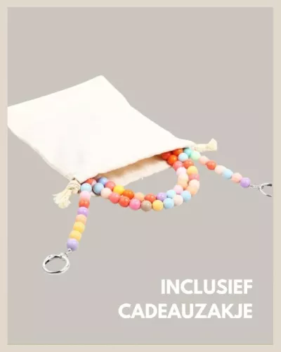 Merkloos Telefoonketting met kralen - Universele halsband - 1 stuk (9505523336663)