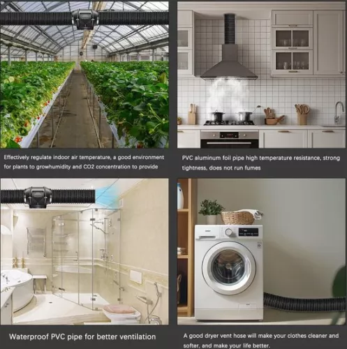 merkloos 125 mm flexibele aluminium buis - PVC afzuigslang - flexibele luchtkanalen - zwarte aluminium buis - max. lengte 5 m - voor afzuigkappen - mobiele airconditioners - hydrocultuur - buisventilatoren (8785299880442)