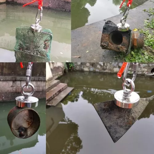 merkloos Neodymium vismagneet met een trekkracht van 180 kg, inclusief touw-, handschoen- en tasset voor beginners. Magnetisch vissen in de rivier. (8785301337070)