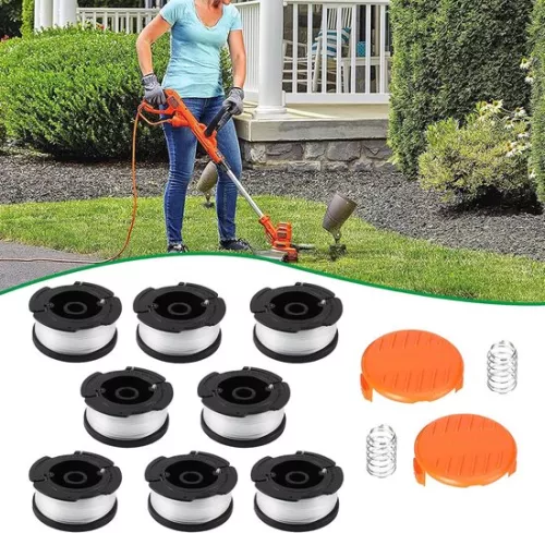DriSubt 8PCS AF-100 Trimmer Spoel & Draad voor Black & Decker Trimmers Vervangend Draadgereedschap, 9 meter 0